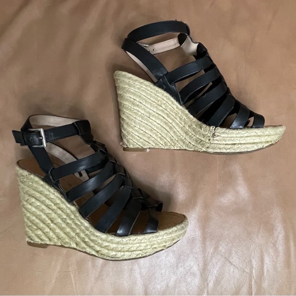 Marc Fisher Espadrille Platform Wedge Sandal - Size 7 -Black - Picture 4 of 14